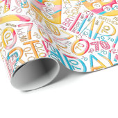 Birthday Number Word Cloud 70 B ID270 Cadeaupapier (Rol Hoek)