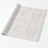 Birthday Number Word Cloud Achttig A ID270 Cadeaupapier (Uitgerold)