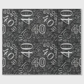 Birthday Number Word Cloud Forty D ID270 Cadeaupapier (Vlak)