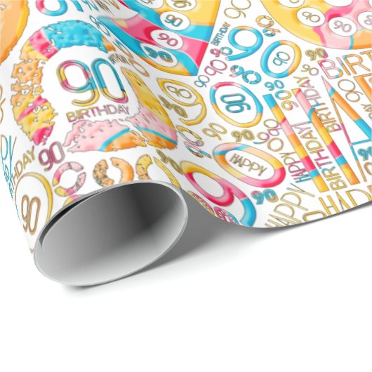 Birthday Number Word Cloud Negety B ID270 Cadeaupapier (Rol Hoek)