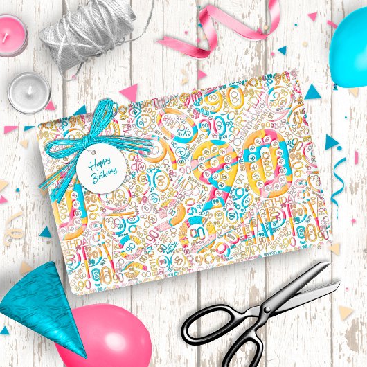 Birthday Number Word Cloud Negety B ID270 Cadeaupapier