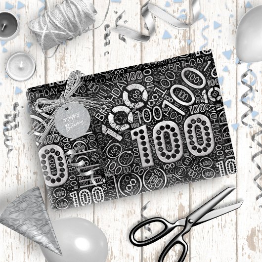 Birthday Number Word Cloud One Hundred D-ID270 Cadeaupapier