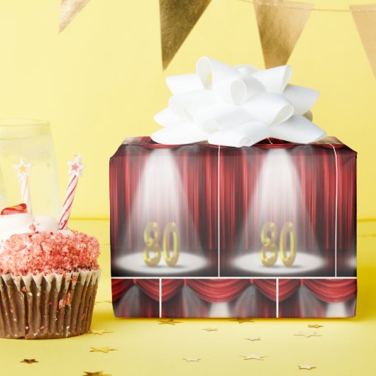 Birthday nummer 80 in Stage Spotlight Cadeaupapier (Verjaardagsfeest)