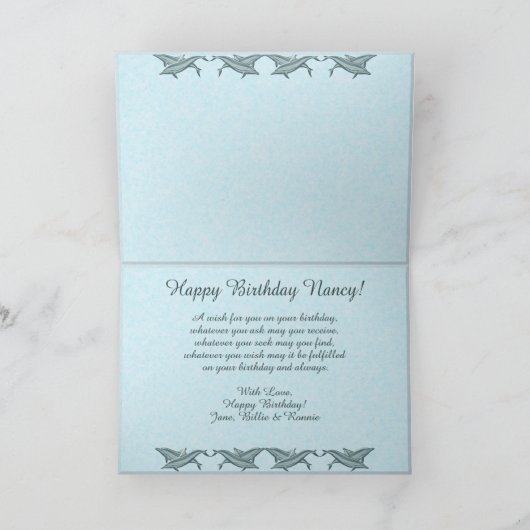 Birthday Ocean Sunset 0735 Kaart (Binnen)