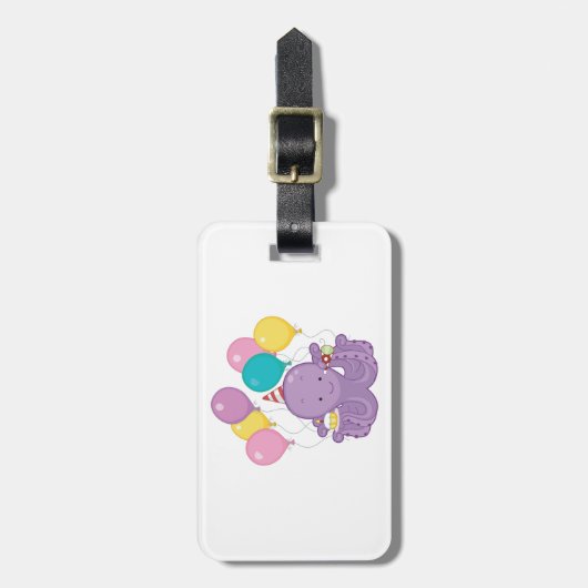 Birthday Octopus Bagagelabel (Voorkant verticaal)