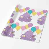 Birthday Octopus Cadeaupapier (Uitgerold)