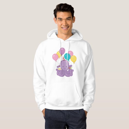 Birthday Octopus Hoodie (Voorkant volledig)