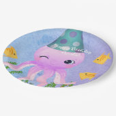 Birthday Octopus Paper Borden Papieren Bordje (Gekanteld)