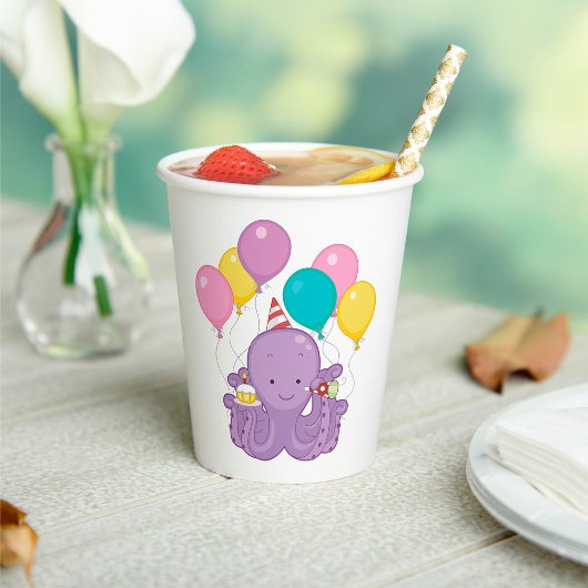 Birthday Octopus Papieren Bekers