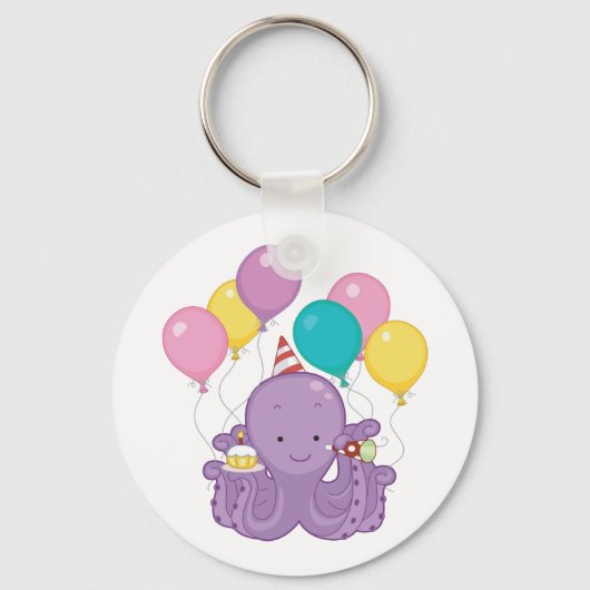 Birthday Octopus Sleutelhanger (Voorkant)