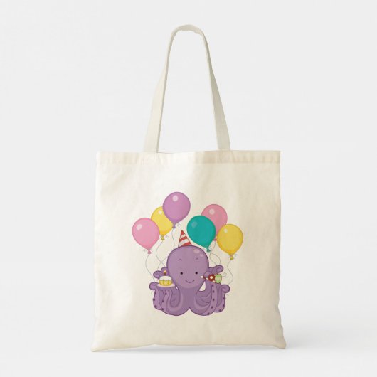 Birthday Octopus Tote Bag (Achterkant)
