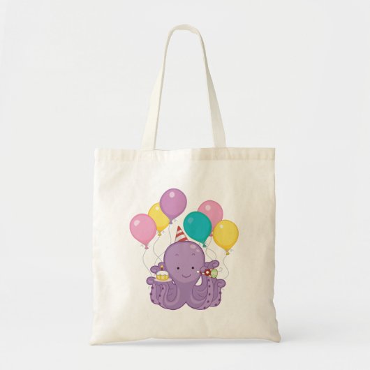 Birthday Octopus Tote Bag (Voorkant)