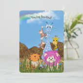 Birthday oerwoud Animals Kaart (Staand voorkant)