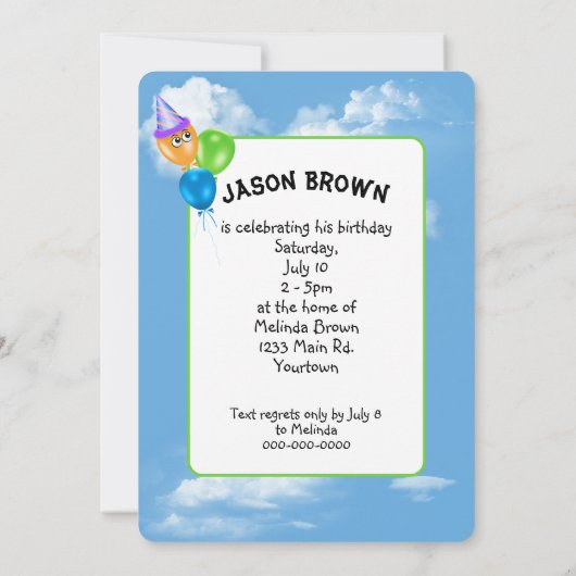 Birthday oerwoud Animals Kaart (Achterkant)