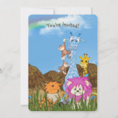 Birthday oerwoud Animals Kaart (Voorkant)