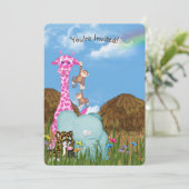 Birthday oerwoud Animals Kaart (Staand voorkant)