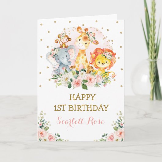 Birthday Oerwoud Safari Kaart (Voorkant)