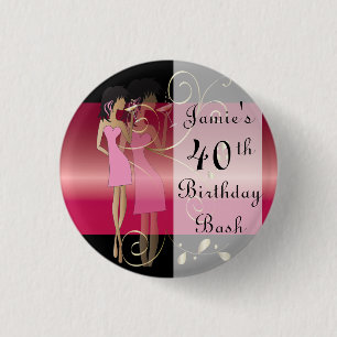 Birthday of Bachelorette Diva Girl Fun Ronde Button 3,2 Cm