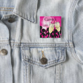 Birthday of Bachelorette Diva Girls Night Out Vierkante Button 5,1 Cm (In situ)