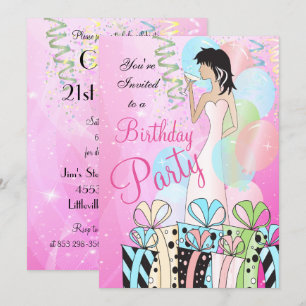 Birthday of Bachelorette Party Diva Princess Girl Kaart