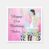 Birthday of Bachelorette Party Diva Princess Girl Servet (Voorkant)