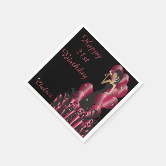 Birthday of Bachelorette Party Diva Princess Girl Servetten (Hoek)