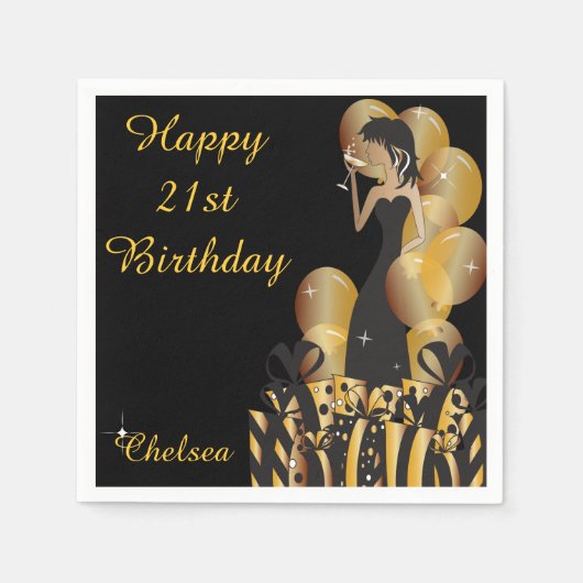 Birthday of Bachelorette Party Diva Princess Girl Servetten (Voorkant)