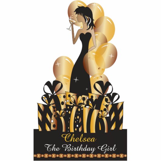 Birthday of Bachelorette Party Diva Princess Girl Staand Fotobeeldje (Voorkant)