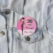 Birthday of Bachelorette Party | Roze | DIY-tekst Ronde Button 7,6 Cm (In situ)