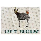 BIRTHDAY OKAPI & OWL LARGE CADEAUTASJE (Achterkant)
