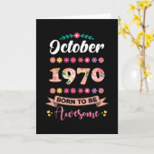 Birthday Oktober 1970 Gift Woman Kaart (Gele Bloem)