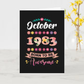 Birthday Oktober 1983 Gift Woman Kaart (Gele Bloem)