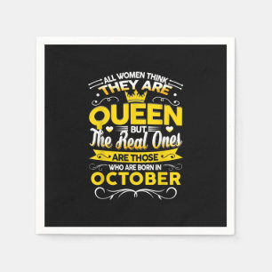 Birthday Oktober Gift   Geboren in oktober koningi Servet