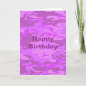 Birthday Old Age Light Paars Camouflage Greep Kaart (Voorkant)