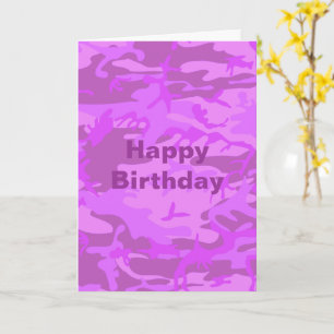 Birthday Old Age Light Paars Camouflage Greep Kaart
