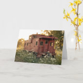 Birthday Old Caboose In a Wildflower Field Kaart (Gele Bloem)