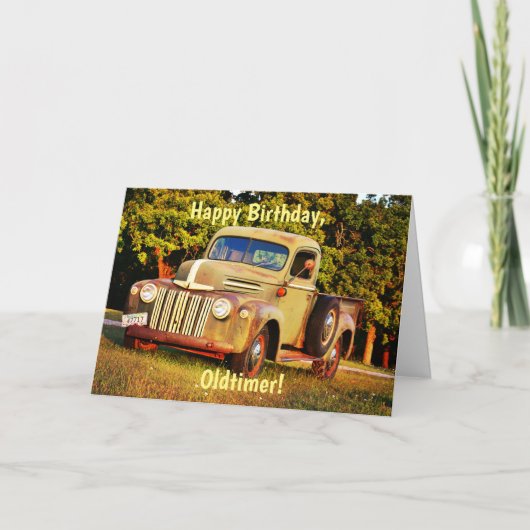 Birthday Old timer Truck Kaart (Voorkant)