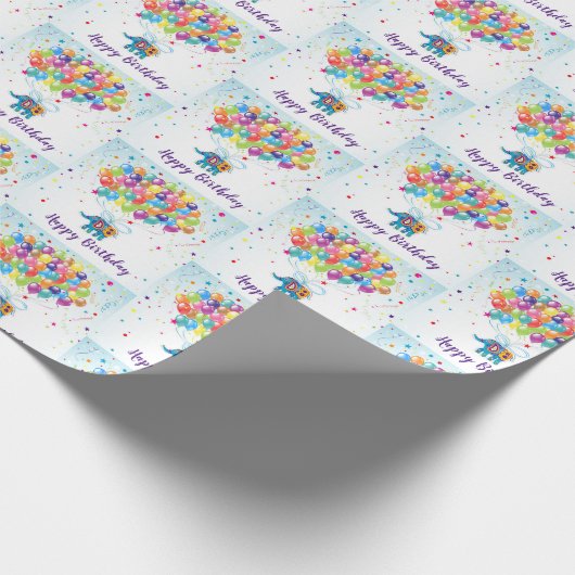 Birthday-olifant Cadeaupapier (Hoek)