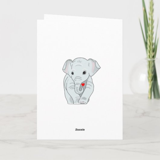 Birthday-olifant en meerkleurige sterren kaart (Achterkant)
