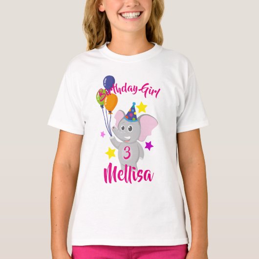 Birthday-olifant met ballonnen t-shirt (Voorkant)