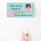 Birthday om het even welke leeftijd voeg fotonaam  spandoek (Insitu)