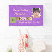 Birthday om het even welke leeftijd voeg fotonaam  spandoek (Insitu)