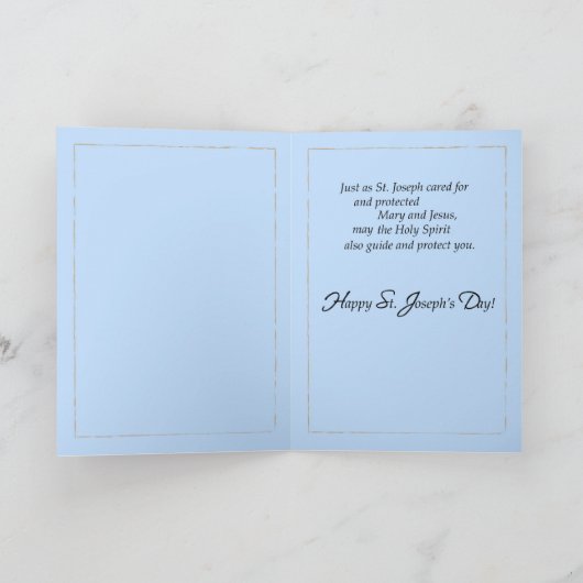 Birthday on Feast of St. Joseph Blue and Brown Kaart (Binnen)