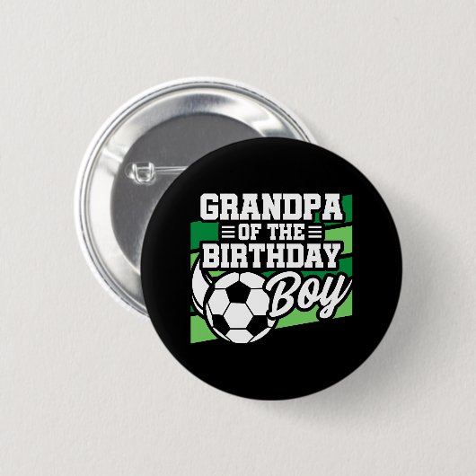 Birthday opa - Boys Voetbal Ronde Button 5,7 Cm (Voorkant /achterkant)