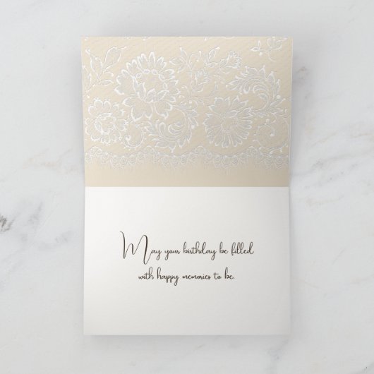 Birthday Open Vintage Journal Kaart (Binnen)