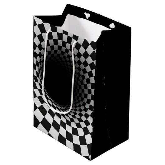 Birthday Optical Illusion Black Hole Medium Cadeauzakje (Voorkant Gekanteld)