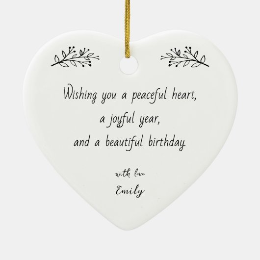 Birthday Ornament with Photo & Custom Message (Achterkant)