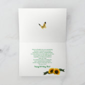 Birthday - OUR MOTHER - Sunflowers and butterflies Kaart (Binnen)