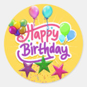 BIRTHDAY OVAL STICKER (Voorkant)