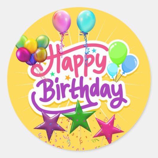 BIRTHDAY OVAL STICKER (Voorkant)